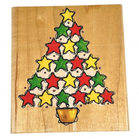 LOT OF 7 Christmas Holidays Wood Mounted Rubber Stamps Nutcracker Tree Wreath - Picture 8 of 15